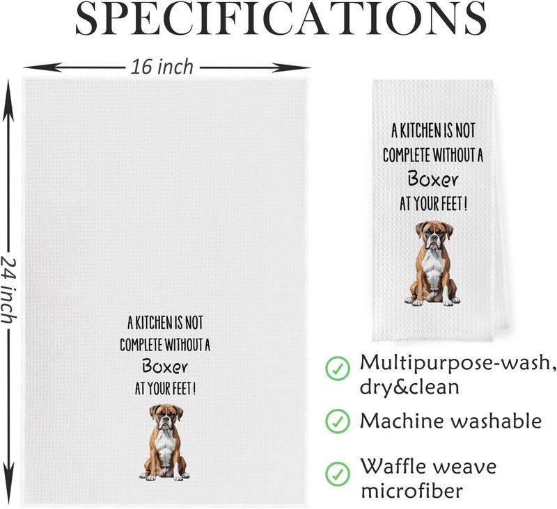 Geqtt Boxer Dog Dish Towels - Funny Gifts Decorative Waffle Weave Kitchen Hand Tea Towels (1624 Inches) - Image 5